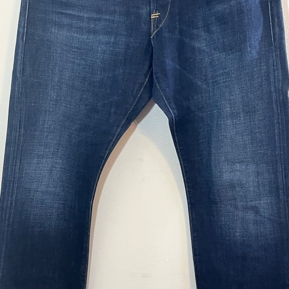 Replay Men Jeans Size 36 Blue Denim Straight Leg Button Fly Dark Wash Faded Luxe - Picture 5 of 14